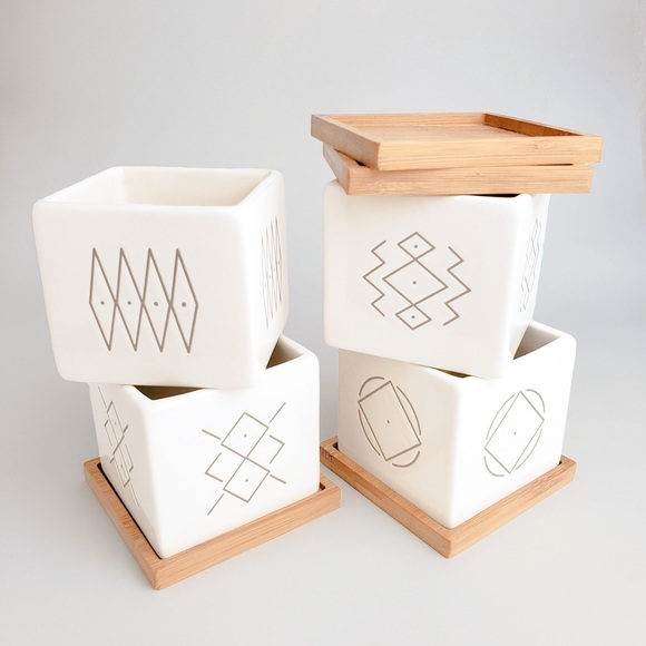 Other - Small ceramic pots for plants, cactus, succulents - very West Elm!